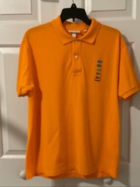 Lacoste Orange Polaroid Polo with Multicolor Crocodile Stack